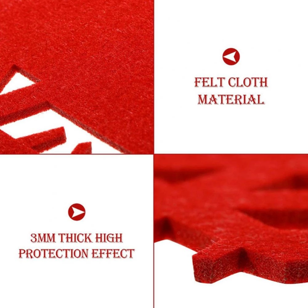 Tấm Lót Cốc Chống Trượt Chịu Nhiệt Hình Bông Tuyết Năm Mới / Giáng Sinh