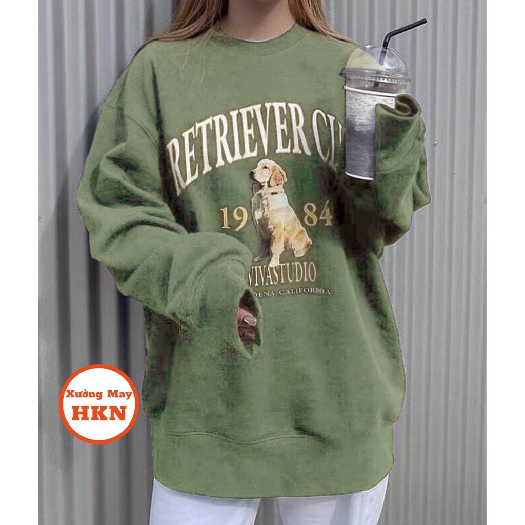 Áo Sweater Nữ In Họa Tiết Đẹp Retriever Clup 1984 Mã 824 Xưởng May HKN