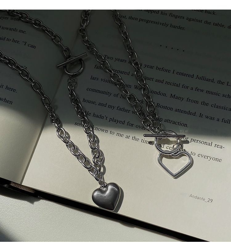 Dây chuyền mặt hình trái tim phong cách hip hop 23477 dễ phối đồ