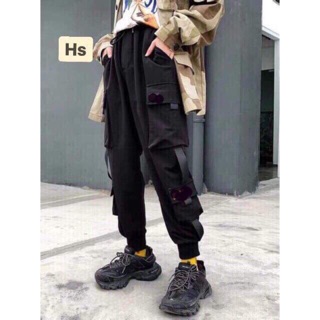 (HS)QUẦN JOGGER NAM NỮ TÚI HỘP DÂY DÙ CHẤT KAKI