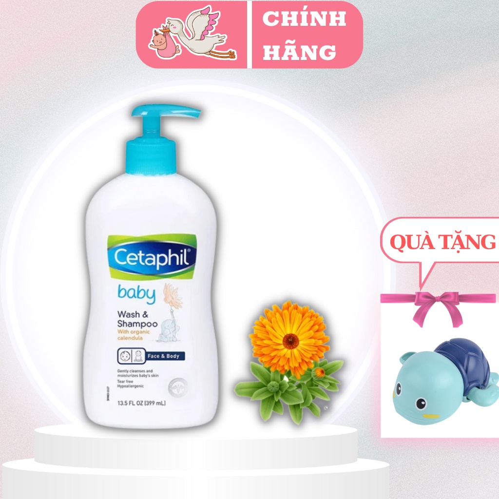 (Tặng Quà) Sữa Tắm Gội Toàn Thân Cho Bé Cetaphil Hoa Cúc Hữu Cơ 400ml