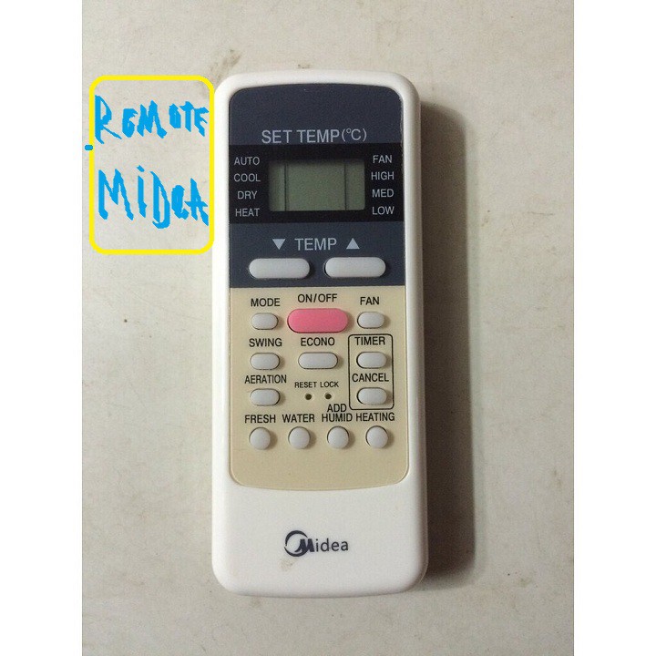 Remote Máy Lạnh Midea 2 chiều - Điều Khiển Điều Hoà Máy Lạnh Midea - Điều Khiển Máy Lạnh,bảo hành đổi mới