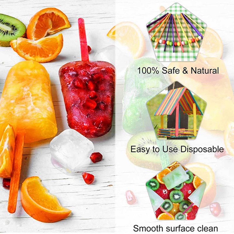Set 50 Que Gỗ Làm Kem Nhiều Màu Cho Bé