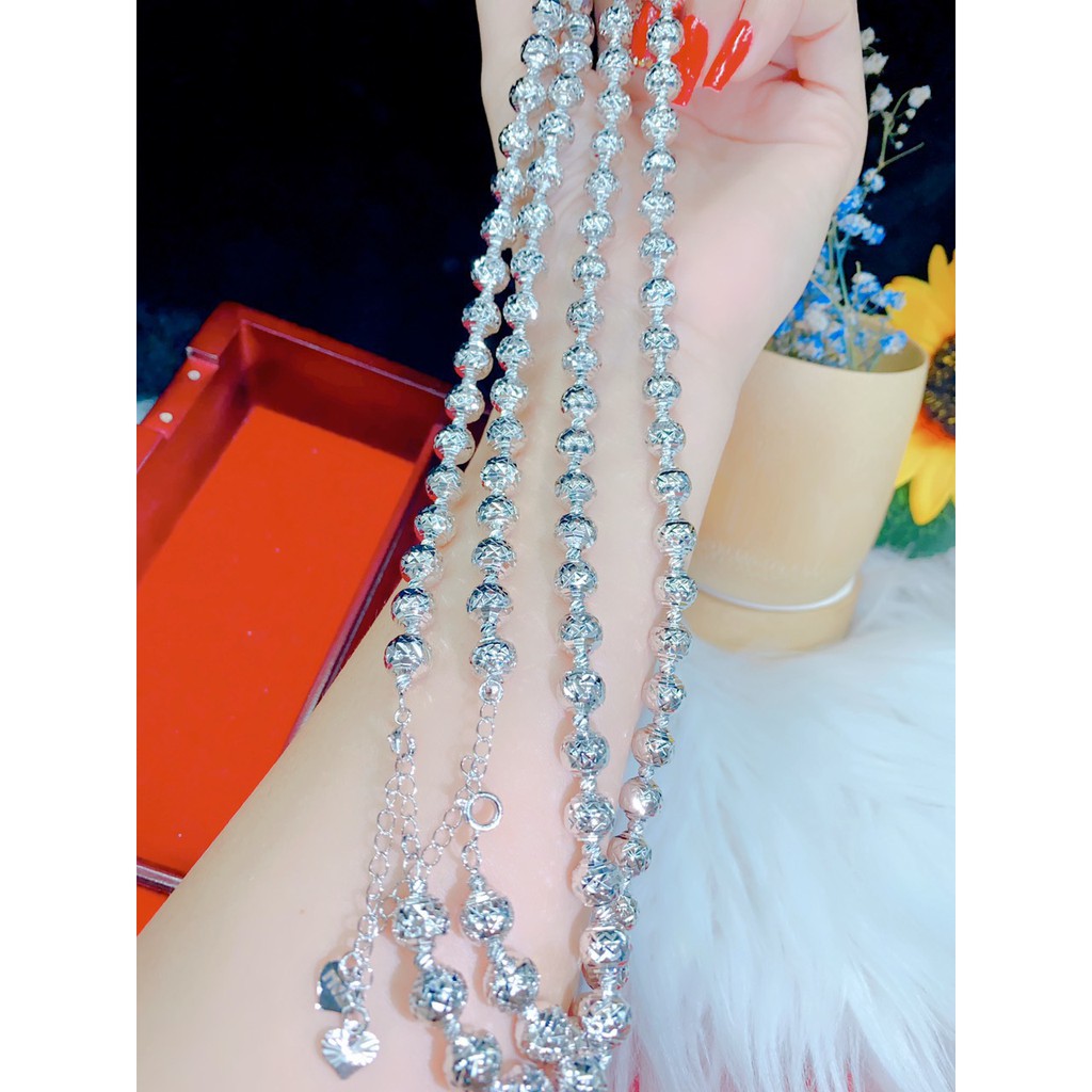Dây Chuyền Nữ Dạng Bi Màu Trắng Sành Điệu Phong Cách Sang Chảnh Đủ Size Xinh Xắn - Trang Sức Nữ Đẹp