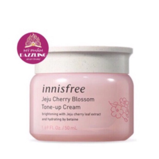 SALE2 Kem Anh Đào Trắng Da Nâng Tone Tức Thì Innisfree Jeju Cherry Blossom Tone Up Cream SALE2