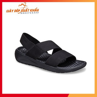 Sandal nữ - sandal quai ngang bản to đẹp thời trang màu đen đế đen