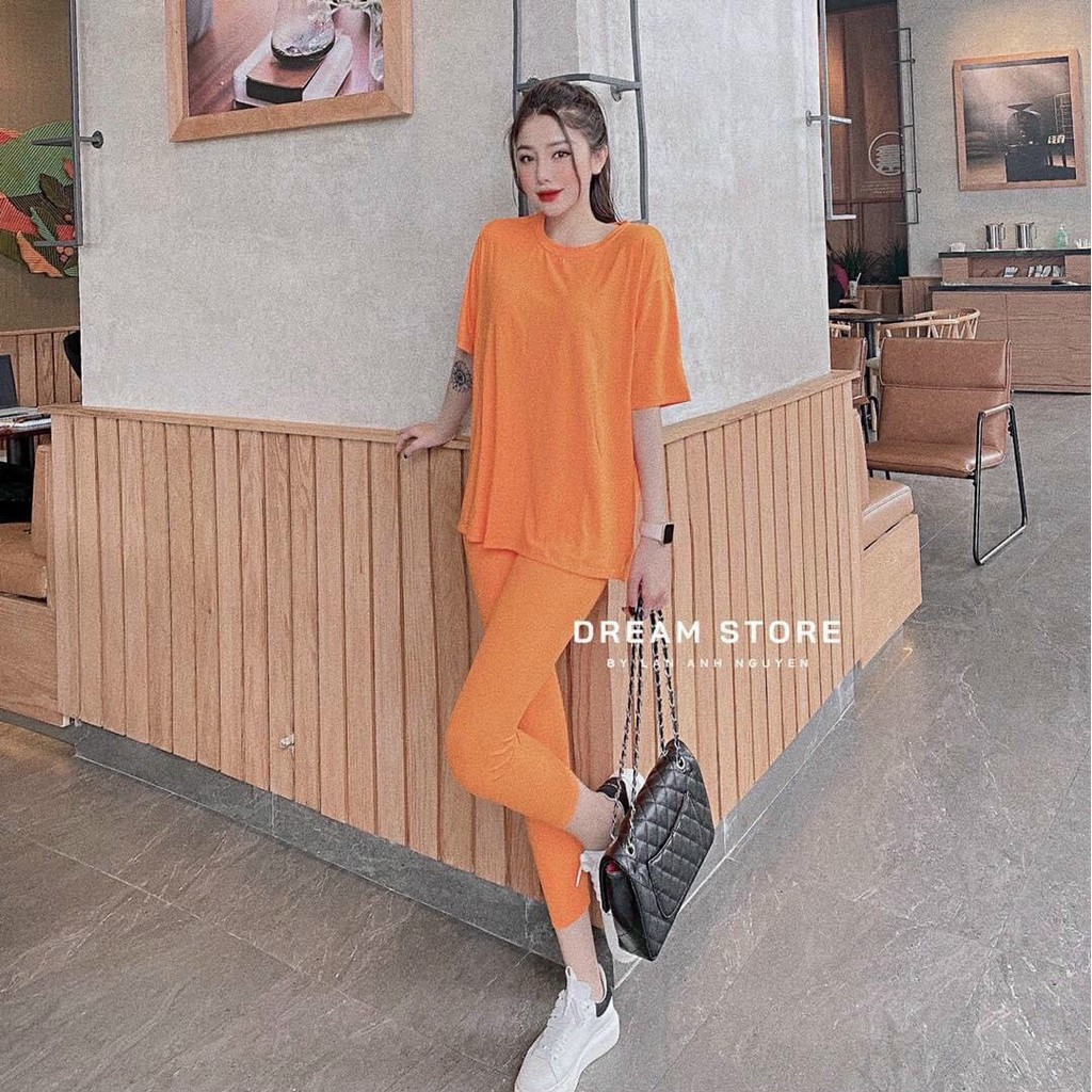 BÁN SỈ BỘ COTTON TRƠN THỤNG QUẦN LEGGING LỠ 6 MÀU NỮ | BigBuy360 - bigbuy360.vn