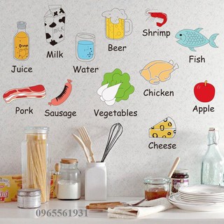 Decal dán tường tiếng anh thực phẩm AM7090