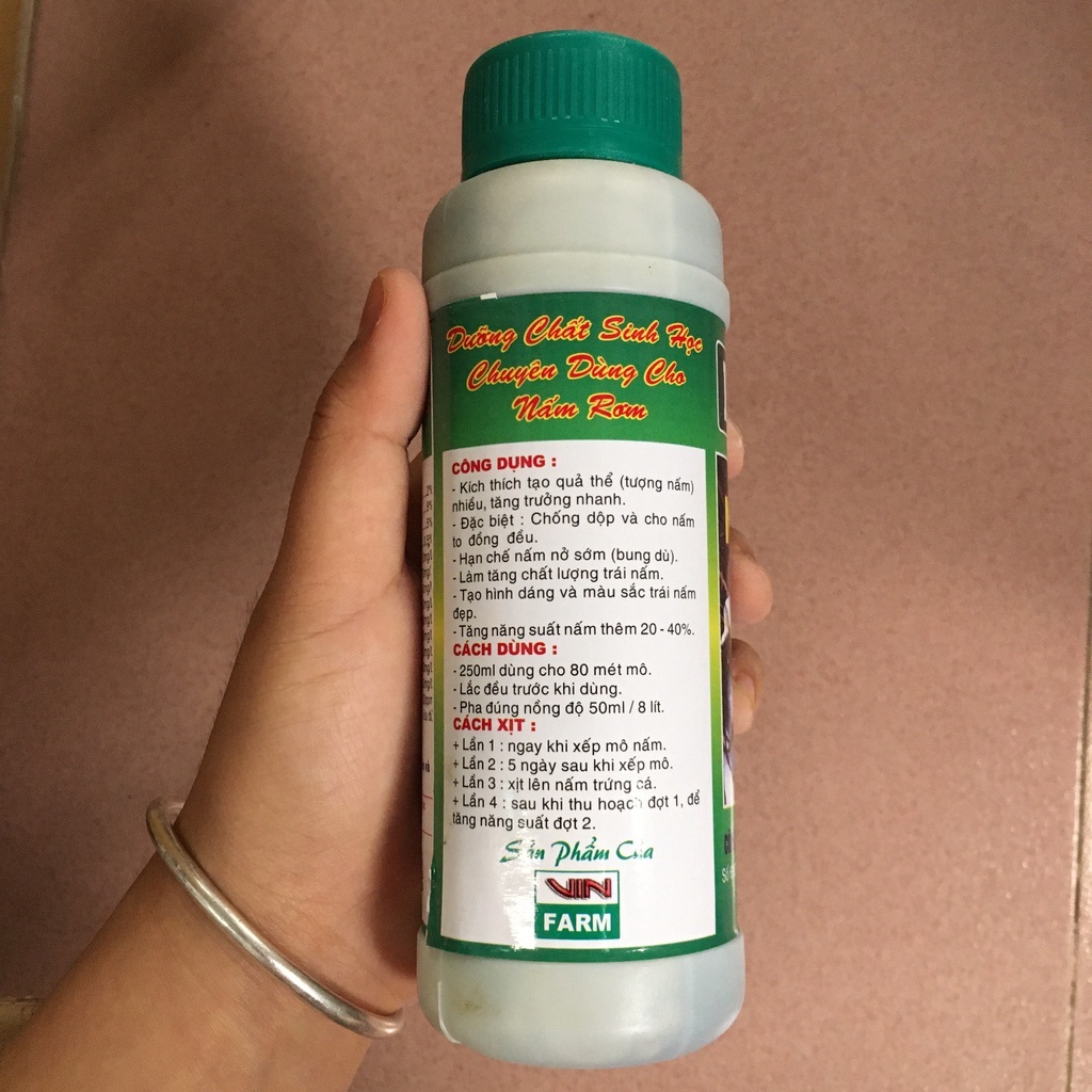 BIOTED dưỡng nấm rơm 250ml 8 Nha - Chống dộp, ra nhiều nấm, nấm to tròn đều