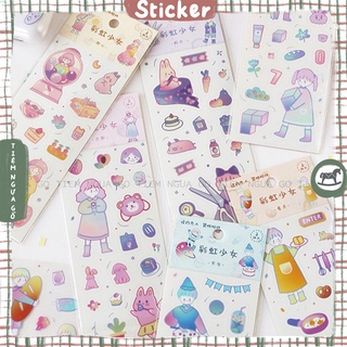 Set 2 Tấm Hình Dán Sticker Pet Rainbow Life Dán Sổ Trang Trí Bullet Journal, Trang Trí Sổ Tay - Tiệm Ngựa Gỗ