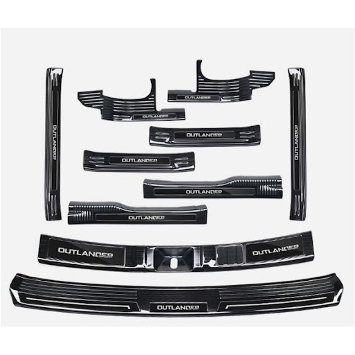 Ốp Bậc Cửa, Nẹp Bước Chân, Cốp Sau Xe Mitsubishi Outlander 2018 - 2023 Vân Carbon Cao Cấp