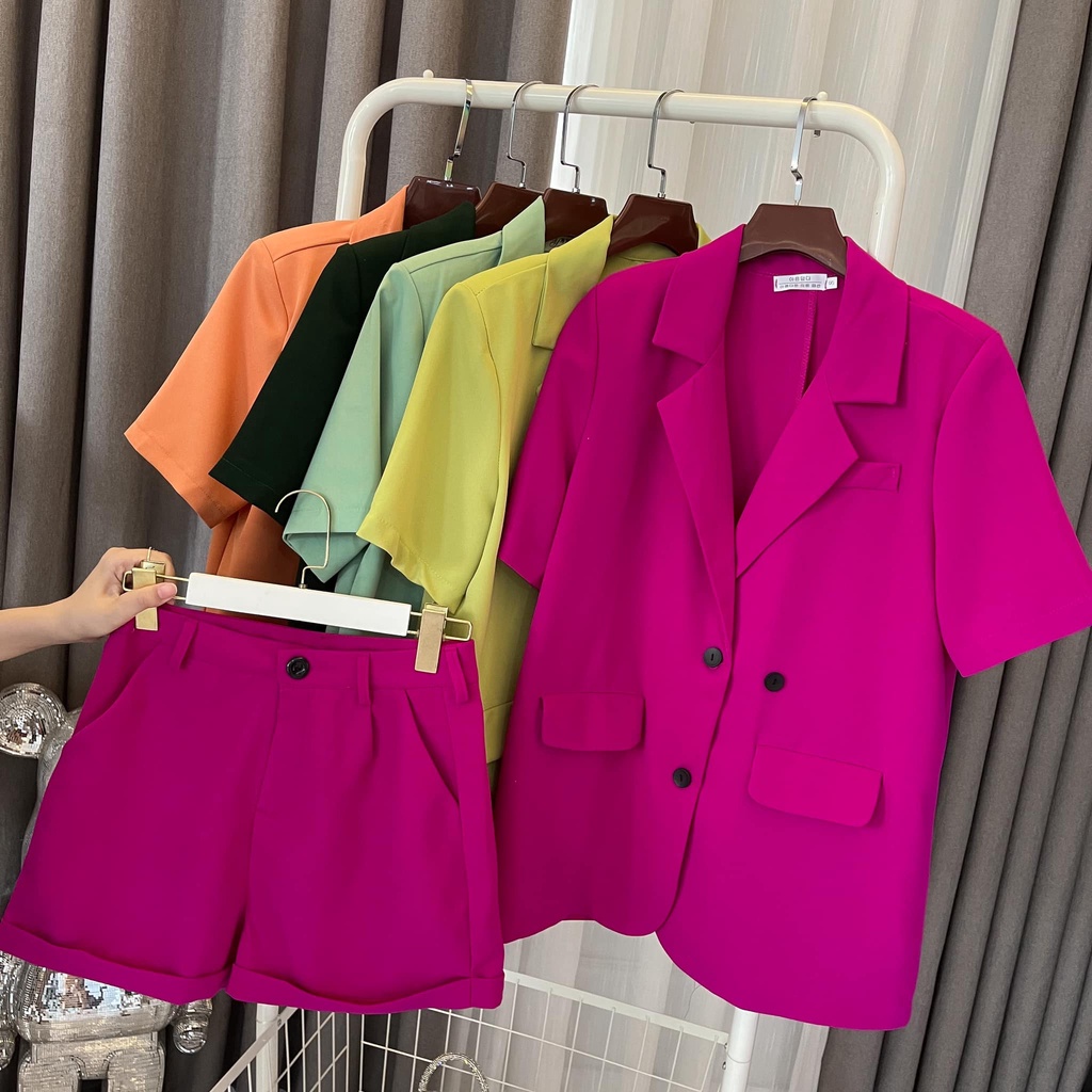 Áo vest nữ công sở tay ngắn, Quần short nữ nhiều màu phong cách hàn quốc ( A2 )