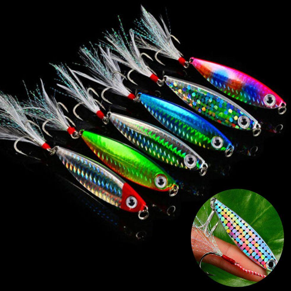 MUVAKO Mồi Câu Cá Giả Bằng Kim Loại Lông Vũ Nhiều Màu Sắc 7g-30g