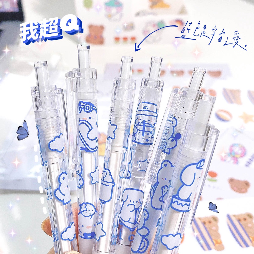 1 Bút Gel Mực Đen Ngòi 0.5mm Hình Hoạt Họa Nhật Bản Đáng Yêu Cho Học Sinh