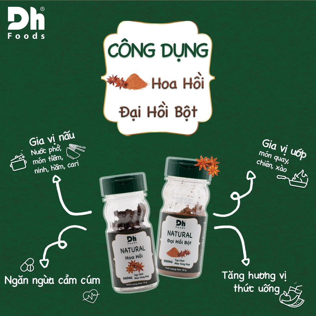 Đại hồi bột Natural Dh Foods gia vị, nguyên liệu nấu ăn tự nhiên 30Gr