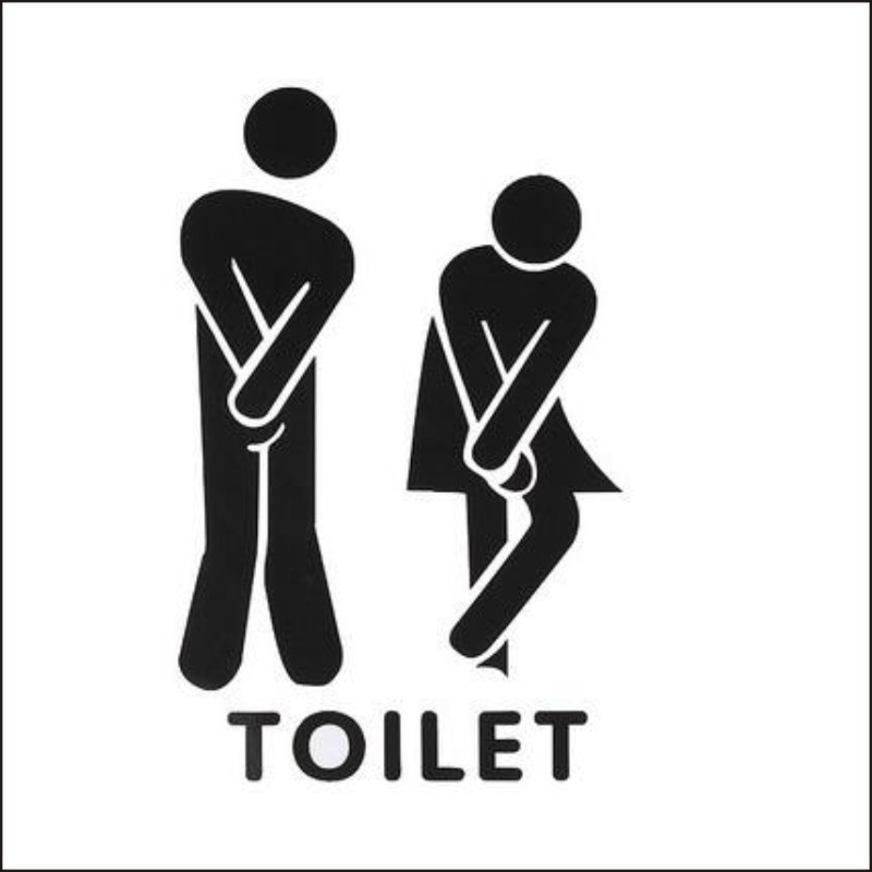 Miếng dán tường/cửa nhà vệ sinh hình người đàn ông nhỏ màu đen