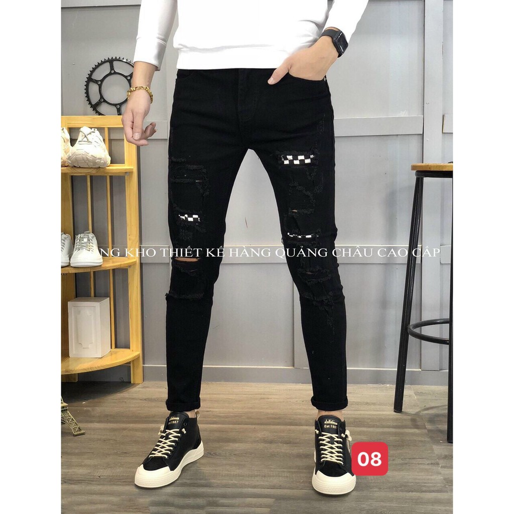 Quần Jean Nam Rách Màu Đen 🔵 𝐅𝐑𝐄𝐄 𝐒𝐇𝐈𝐏 🔵 Quần Nam Đẹp Co Giãn Hàng Quảng Châu Hpfashion - Qjnhp075 | BigBuy360 - bigbuy360.vn