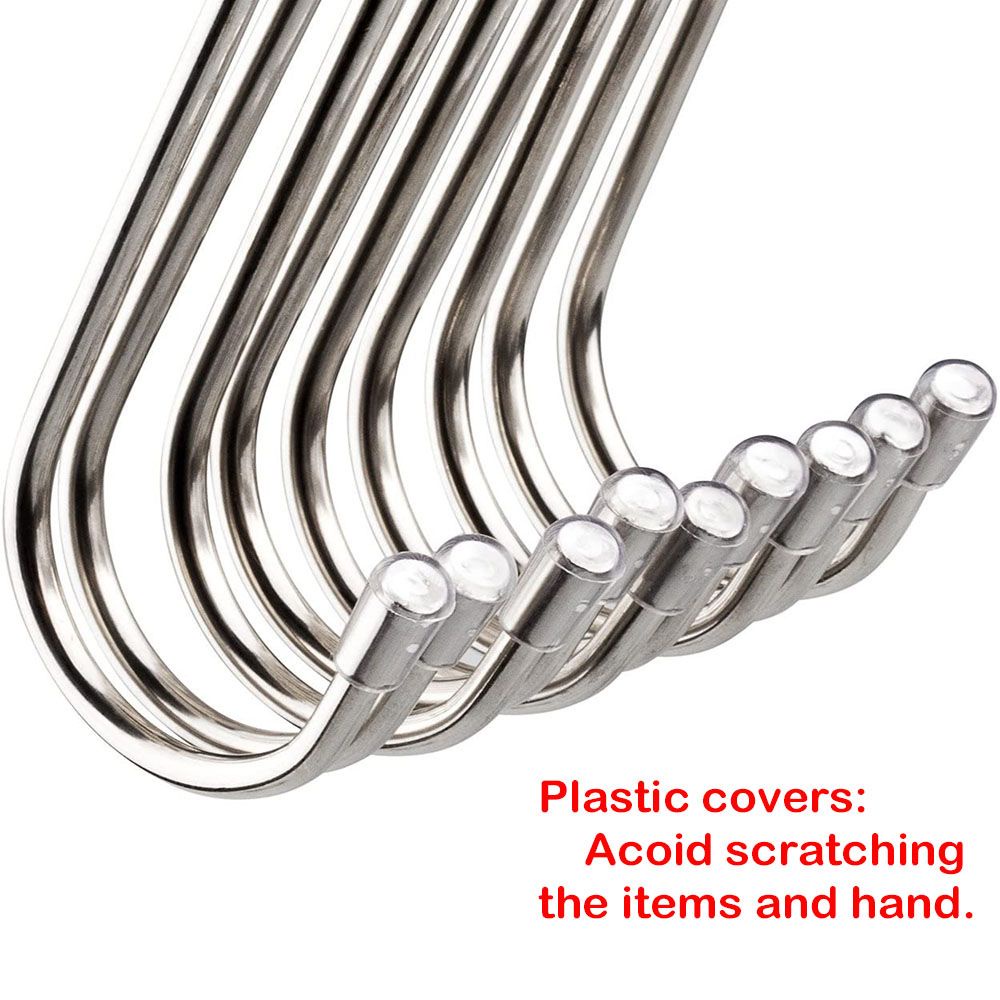 Set 10 móc treo hình chữ s bằng thép không gỉ đa màu sắc siêu bền tiện dụng cho nhà bếp nhà tắm