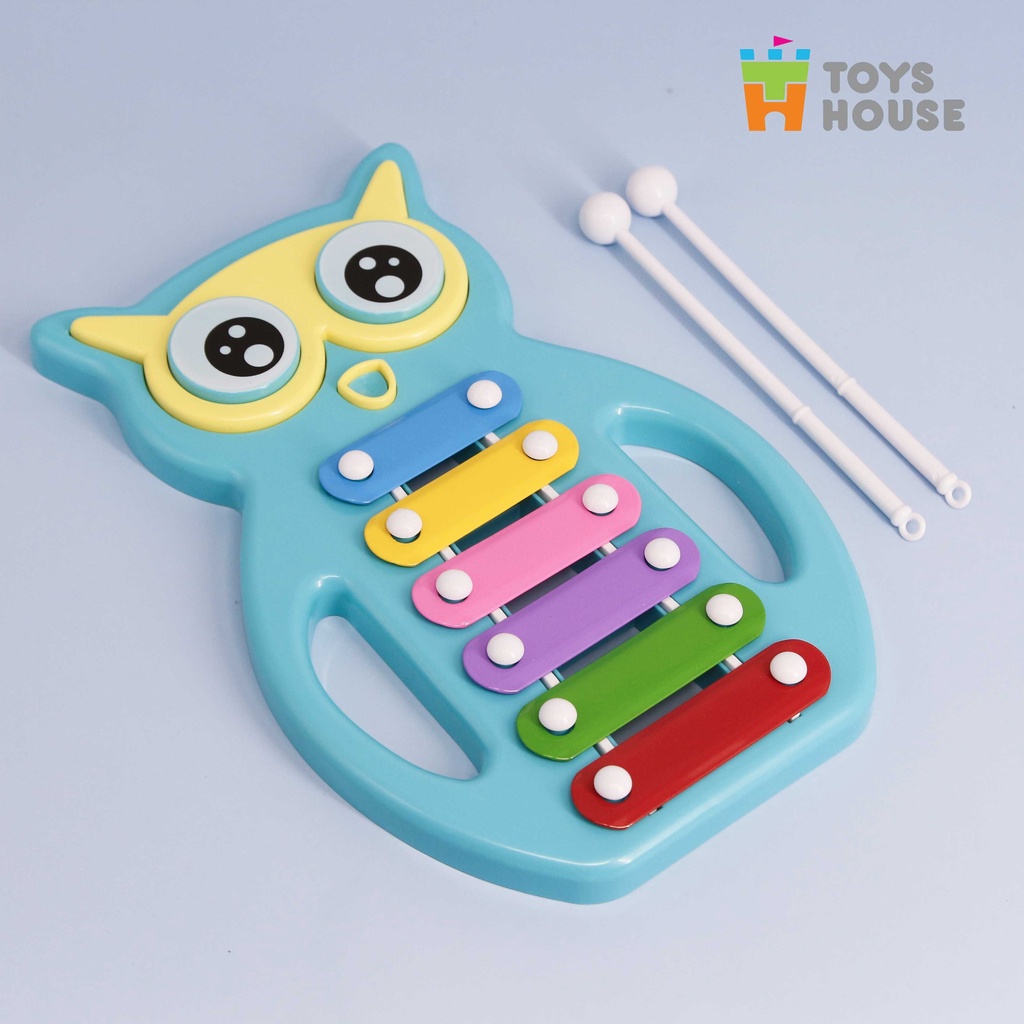 Đồ chơi nhạc cụ- Đàn gõ Xylophone hình cú mèo đáng yêu Toyshouse- Dụng cụ phát triển năng khiếu dành cho bé yêu C601