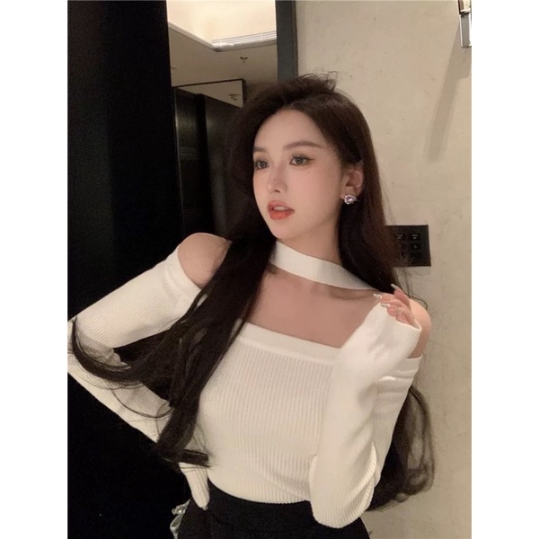 ÁO KIỂU BẸT VAI THUN GÂN TĂM KIỂU CHOCKER XINH P222
