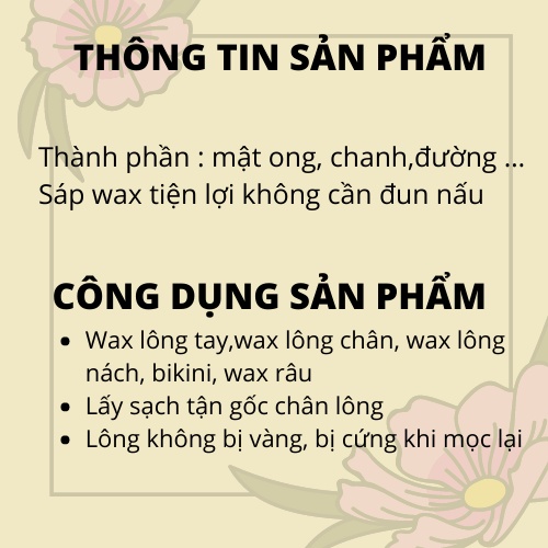 Sáp wax lông shiny wax lông nách wax lạnh was lông mật ong wax combo triệt lông an toàn 250gr