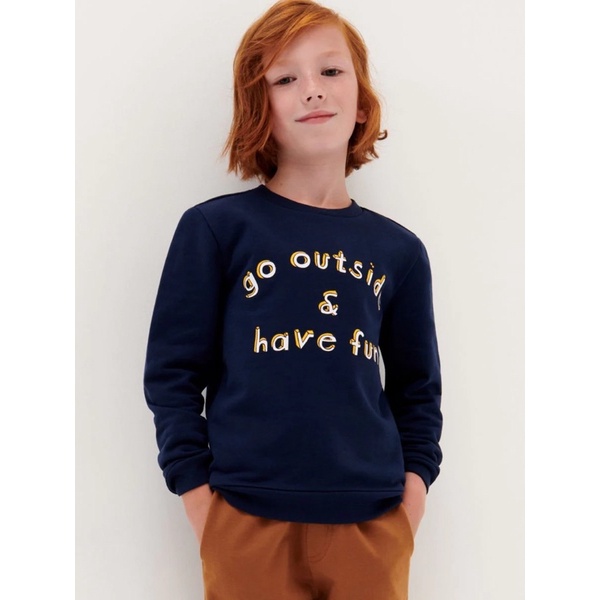 Áo nỉ xanh than cho bé hàng vợt  sale