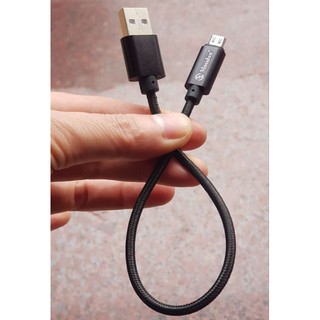 Cáp sạc pin dự phòng dài 20cm dây dù iPhone, Micro Usb, Type C
