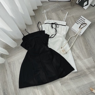 ĐẦM XẾP NGỰC NƠ 2 DÂY 2 MÀU