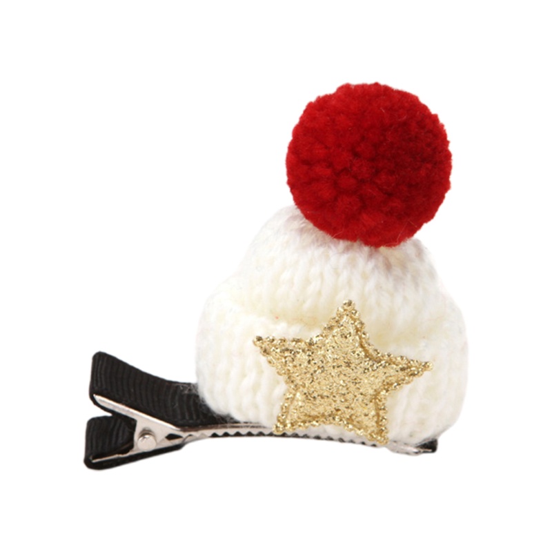 Kẹp Tóc Hình Nón Len Giáng Sinh Dễ Thương 5x5cm