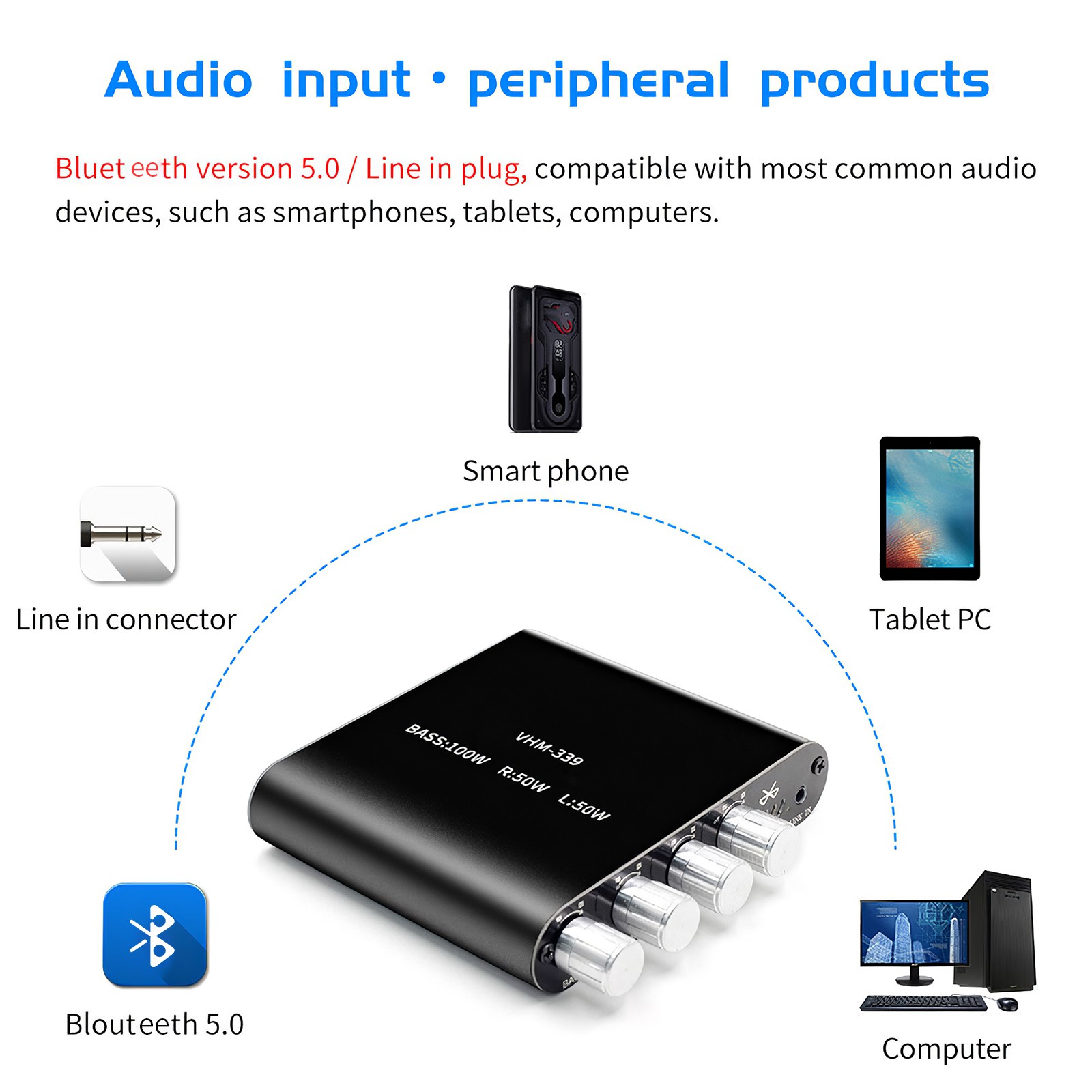 Bộ Khuếch Đại Âm Thanh Bluetooth Stereo Kỹ Thuật Số