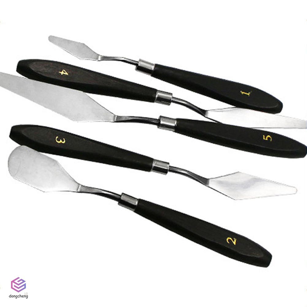 Set 5 Dụng Cụ Trộn Màu Vẽ Tranh Sơn Dầu Bằng Thép Không Gỉ
