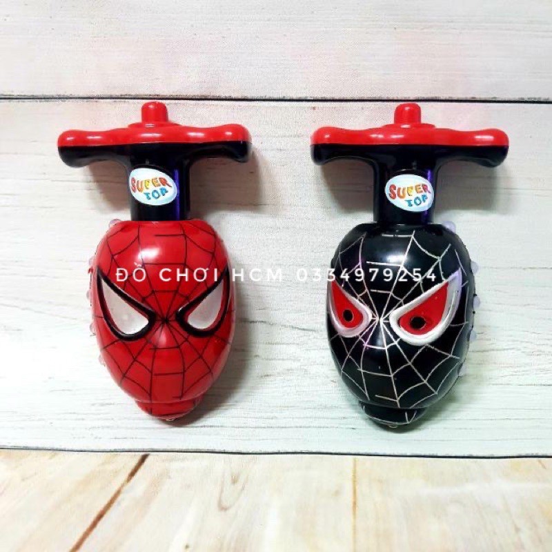 [CÓ ĐÈN NHẠC] Đồ chơi trẻ em cù quay siêu nhân nhện spider man dành cho bé thích cù banh quay cót xoay, nhấn cót 8832