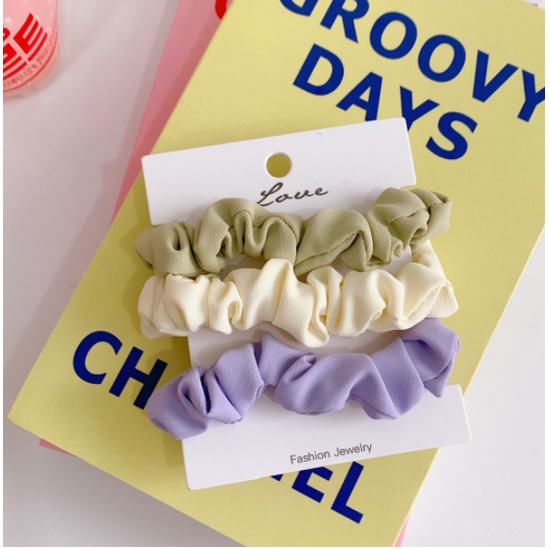 Set 3 dây buộc tóc vải Chiffon thời trang cho nữ CT010