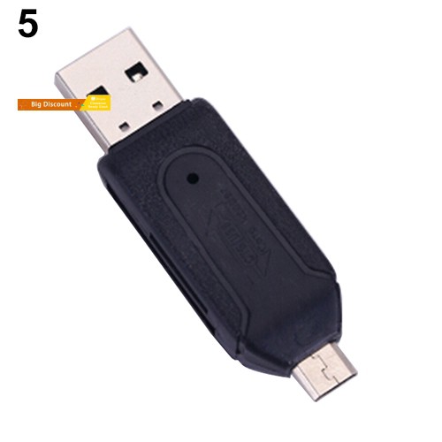 Đầu Đọc Thẻ Nhớ Usb Otg 2 Trong 1 Cho Pc Điện Thoại