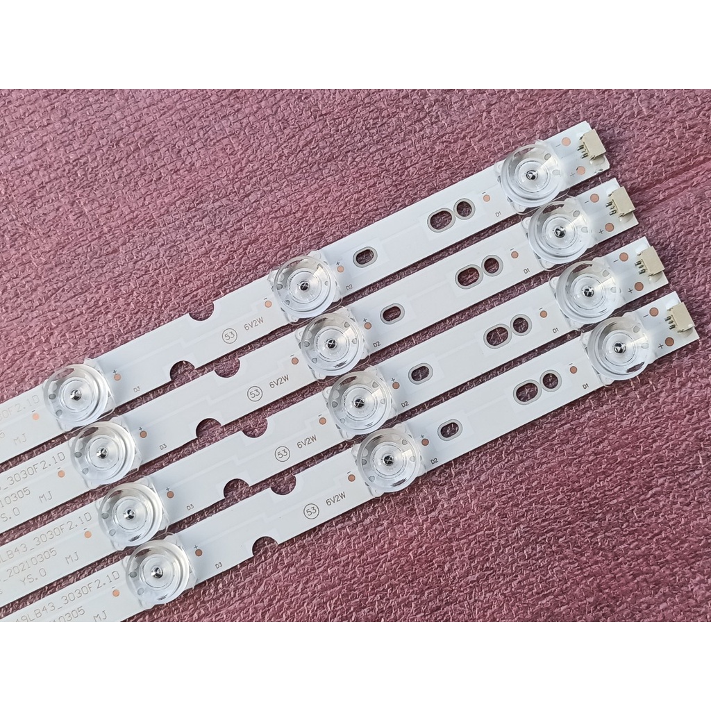 THANH ĐÈN LED TIVI TCL 49S6500 49P65 MỚI 100% HÀNG ZIN HÃNG, BỘ 4 THANH, MỖI THANH 7 BÓNG, MỖI BÓNG 6V, DÀI 50cm