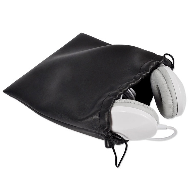 Túi Da PU Mềm Đựng Tai Nghe / Thẻ / Dây Cáp Có Khóa Tiện Dụng