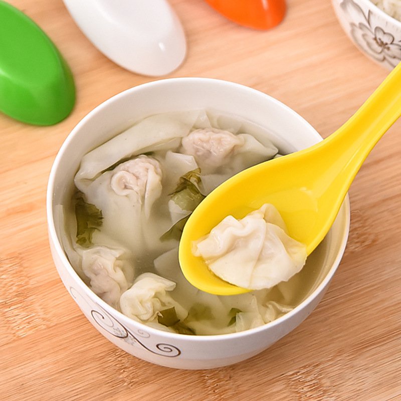 Muỗng cơm, soup cán dài bằng nhựa melamine nhiều màu cán móc chống trơn tuột