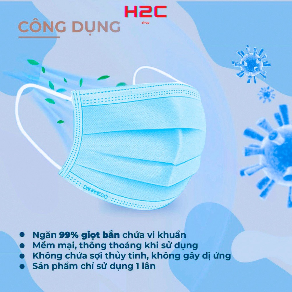 Khẩu trang y tế ĐÃ TIỆT TRÙNG Danameco 1 cái/gói-50 cái/ hộp