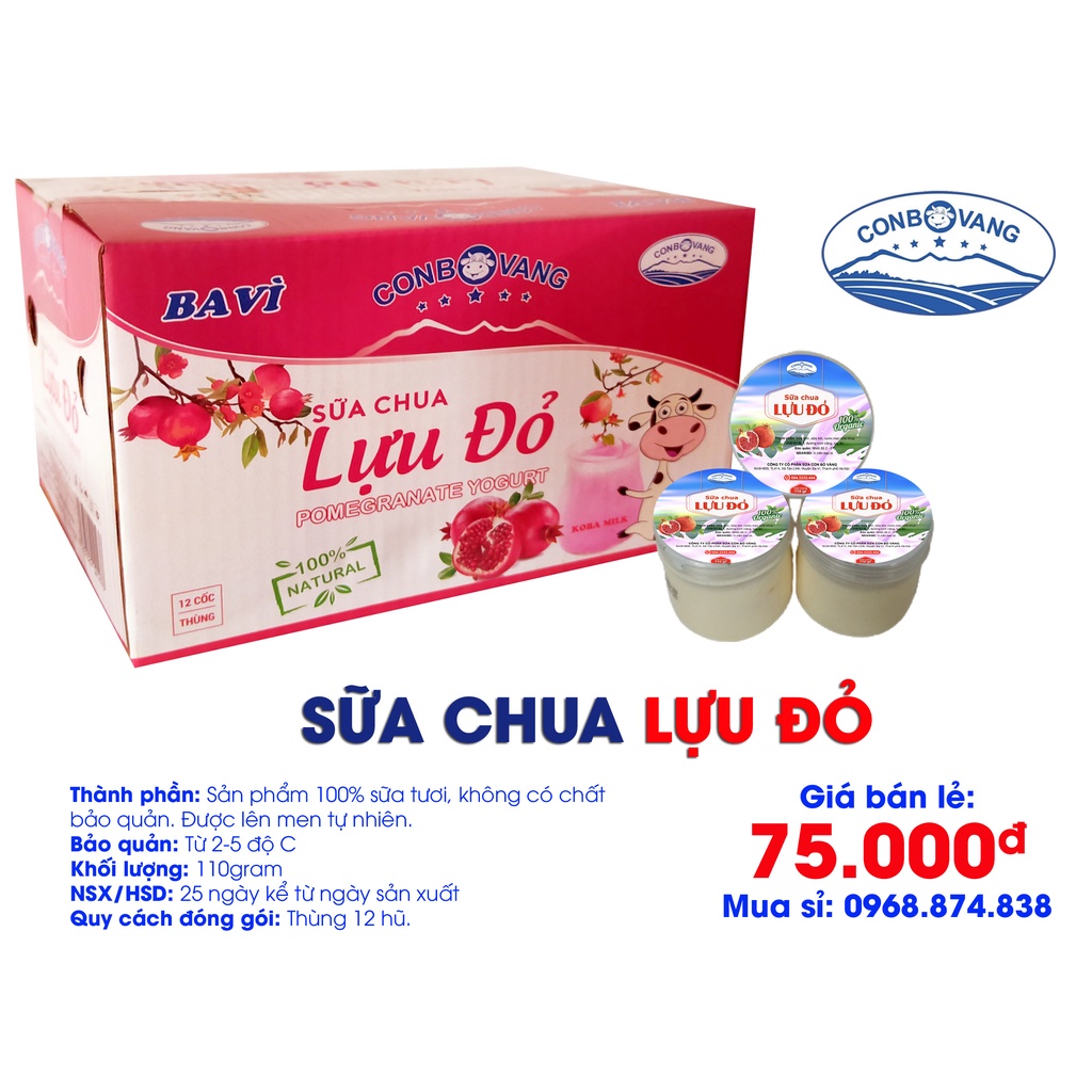 SỮA CHUA LỰU ĐỎ - CON BÒ VÀNG