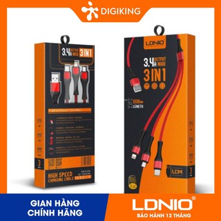 CÁP 3 ĐẦU LIGHTNING + MICRO + TYPE-C LDNIO LC94