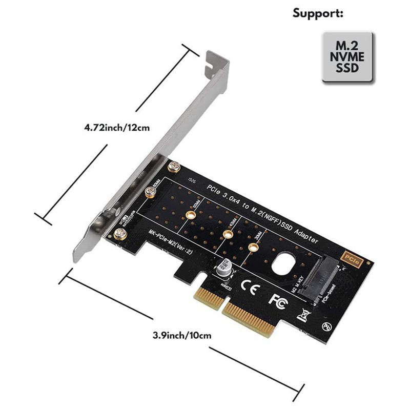 Card Mở Rộng Nvme Pcie M.2 Nvme Ssd Sang Pci-E 3.0 X4 Hỗ Trợ 2230 2242 2260 2280 | BigBuy360 - bigbuy360.vn