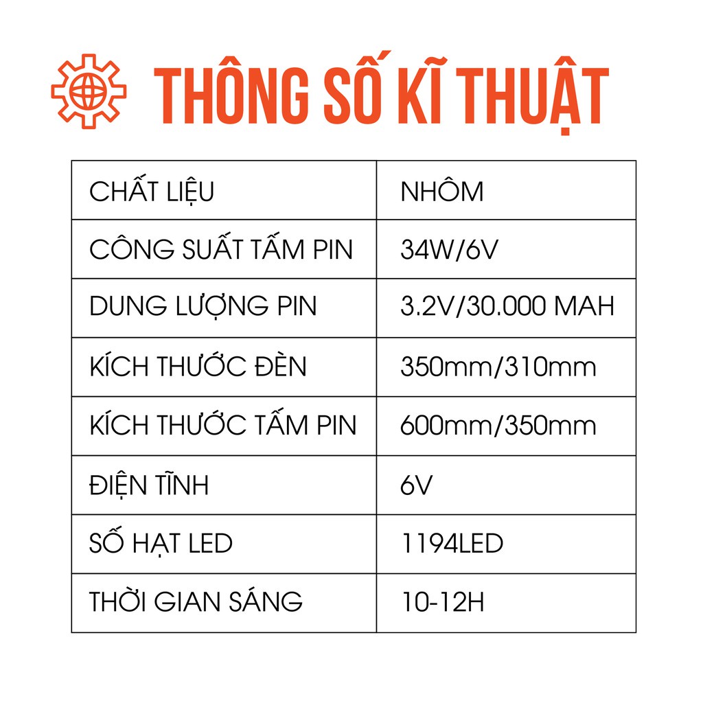 Đèn pha năng lượng mặt trời 200W, Đèn năng lượng mặt trời sân vườn, Bảo hành 2 năm chống nước tiêu chuẩn IP67