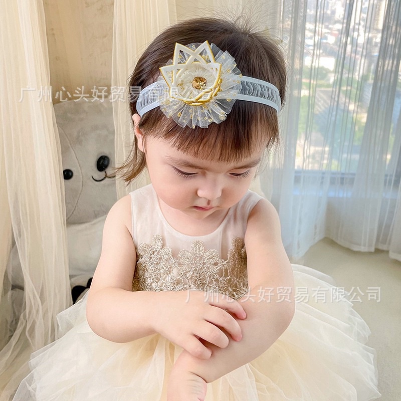 Băng đô/Kẹp tóc vương miện đáng yêu phong cách Hàn Quốc cho bé