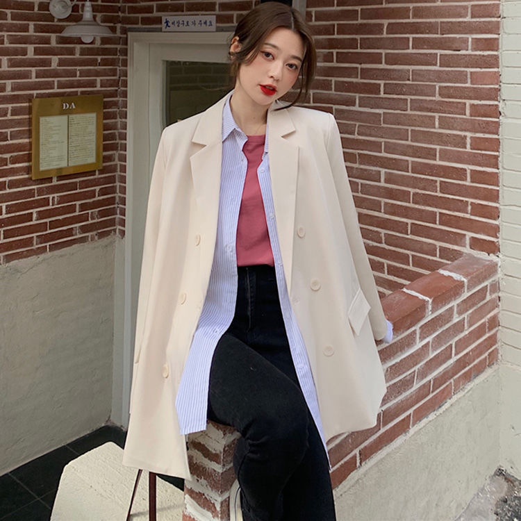Jiashucheng Áo Khoác Vest Mỏng Dáng Rộng Phong Cách Hàn Quốc Thời Trang Xuân Thu Mới Cho Nữ