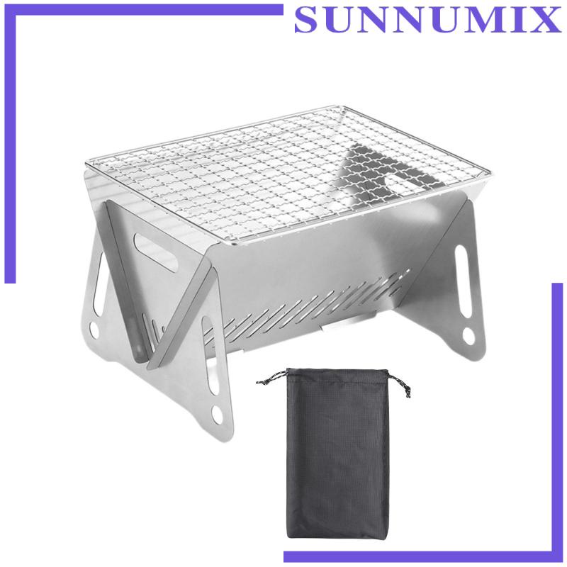 Vỉ Nướng BBQ Bằng Thép Không Gỉ Có Thể Gấp Gọn Kèm Túi Đựng Tiện Lợi