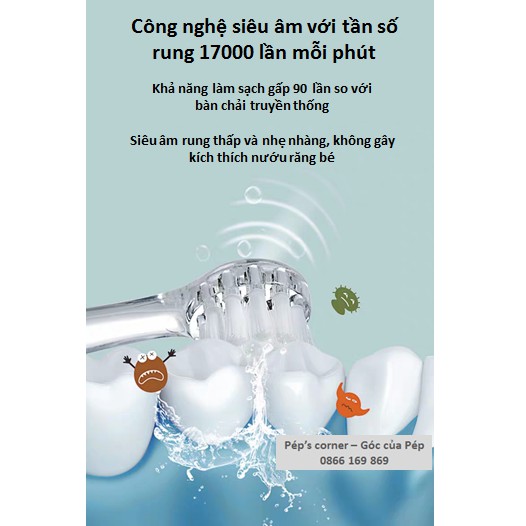 Bàn chải đánh răng tự động KUB cao cấp cho bé