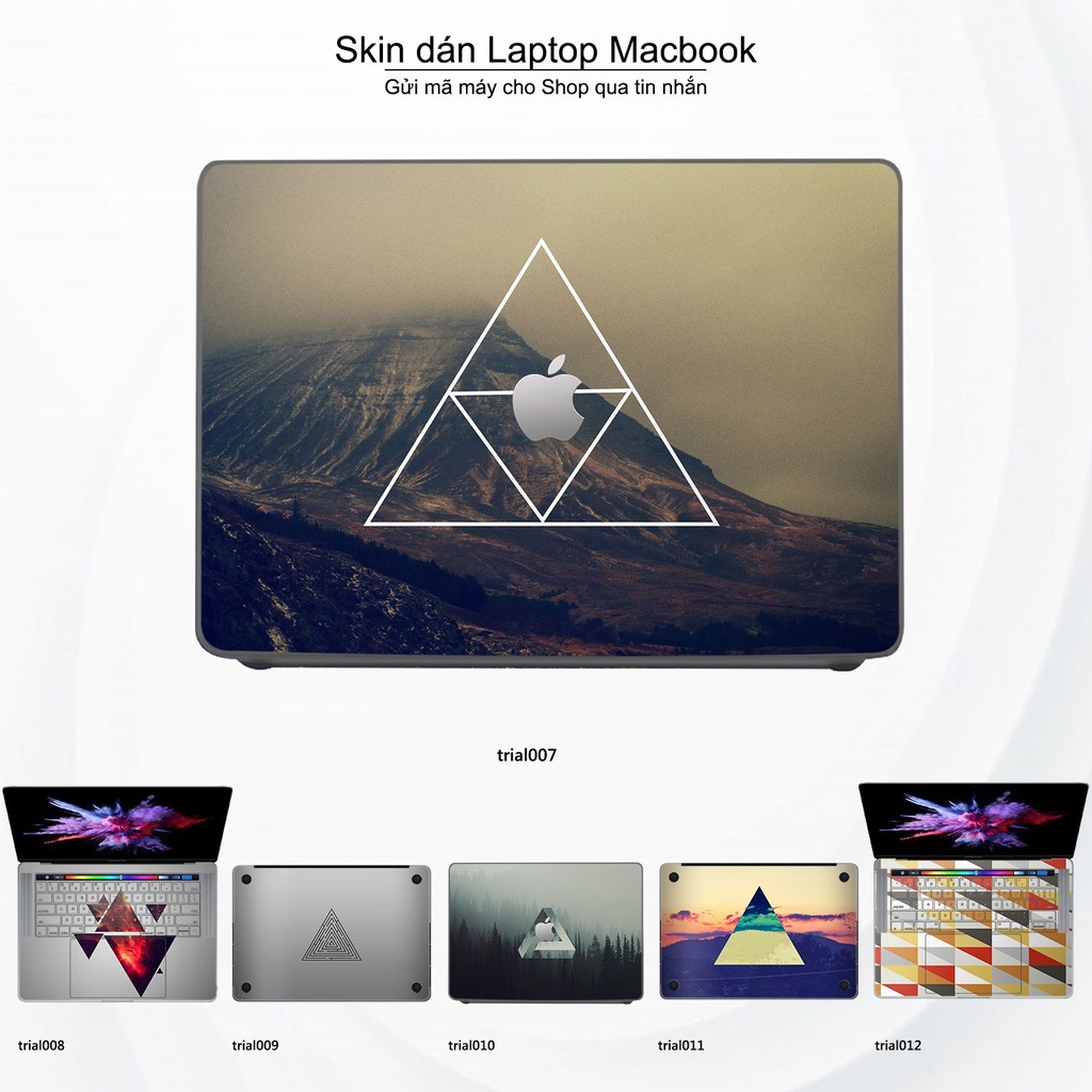 Skin dán Macbook mẫu Đa giác (đã cắt sẵn, inbox mã máy cho shop)