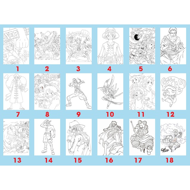 Bộ Tranh tô màu Anime One Piece được chọn mẫu - Dành cho các Fan của One Piece yêu thích sáng tạo