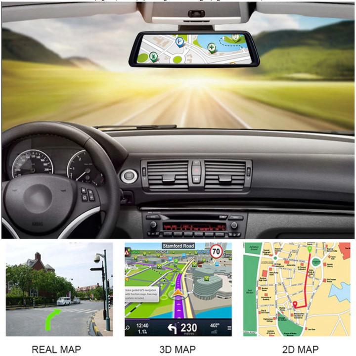Camera hành trình 360 độ, thương hiệu cao cấp Whexune K950 tích hợp 4 camera, Android, Wifi, GPS, màn hình 10 inch | BigBuy360 - bigbuy360.vn