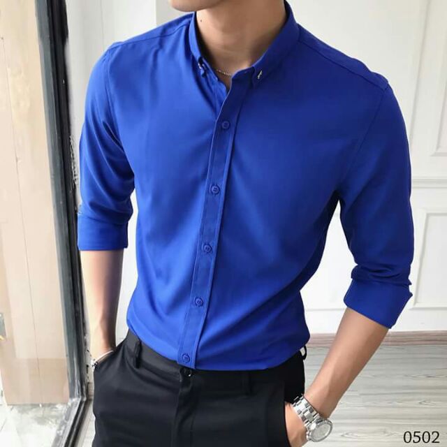 SƠ MI NAM TRƠN DÀI TAY VẢI LỤA CAO CẤP - SM235-FREESHIP | BigBuy360 - bigbuy360.vn